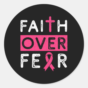 Sticker Rond La foi sur la peur Pink Ribbon Cancer du sein Prix