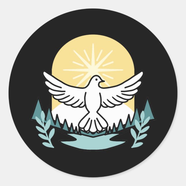Sticker Rond La force spirituelle en Dieu - L'épanouissement de (Devant)