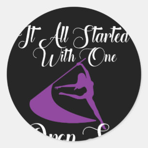 Sticker Rond La Garde De Couleur A Commencé Avec Une Seule Touc