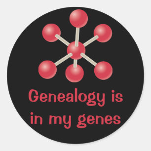 Sticker Rond La généalogie est dans mes gènes