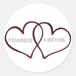 Sticker Rond La gentillesse, c'est important les coeurs