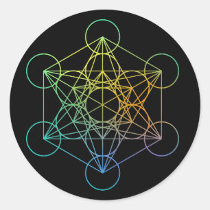 Sticker Rond La géométrie sacrée de cube en Metatron