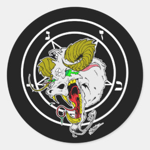 Sticker Rond La gile folle de Baphomet