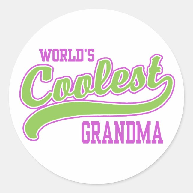 Sticker Rond La grand-mère la plus froide du monde (Devant)