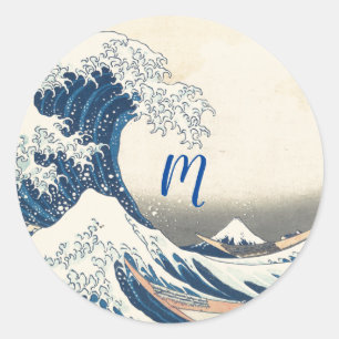 Sticker Rond La Grande Vague - Art japonais