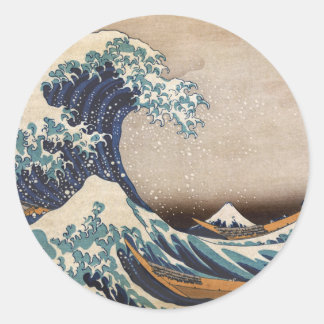 Sticker Rond La Grande Vague au large de Kanagawa