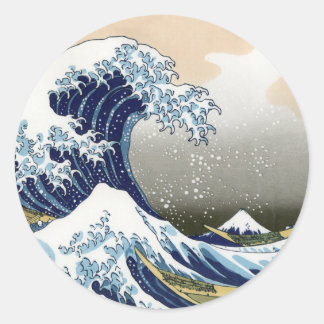 Sticker Rond La Grande Vague Au Large De Kanagawa