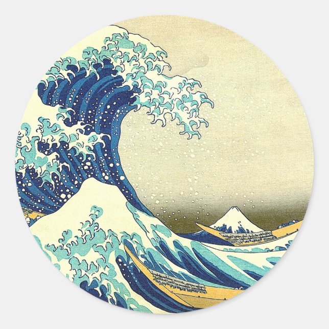 Sticker Rond "La Grande Vague De Kanagawa" (Devant)