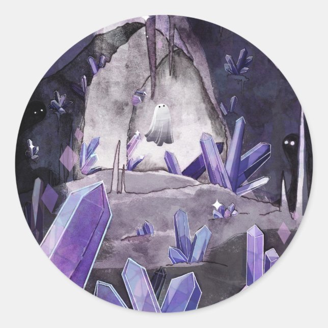 Sticker Rond La grotte de cristal (Devant)