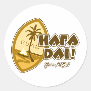 Sticker Rond La Guam Hafa Dai