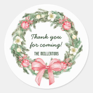 Sticker Rond La guirlande de Noël vous remercient cadeau