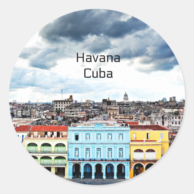 Sticker Rond La Havane, Cuba photographie, (Devant)