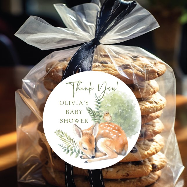 Sticker Rond La Joie de la Nature Baby Shower Cerf (Créateur téléchargé)