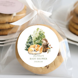Sticker Rond La Joie de la Nature Renard Baby Shower