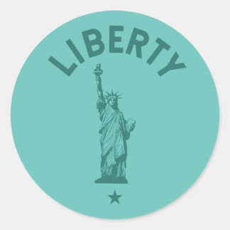 Sticker Rond La Lady Liberty