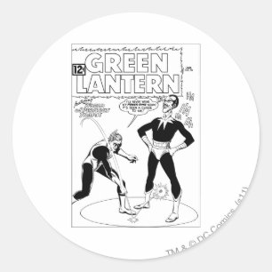 Sticker Rond La lanterne verte enlève l'anneau, noir et blanc