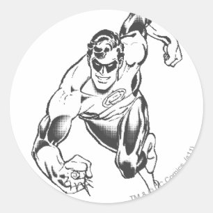 Sticker Rond La lanterne verte saute en avant