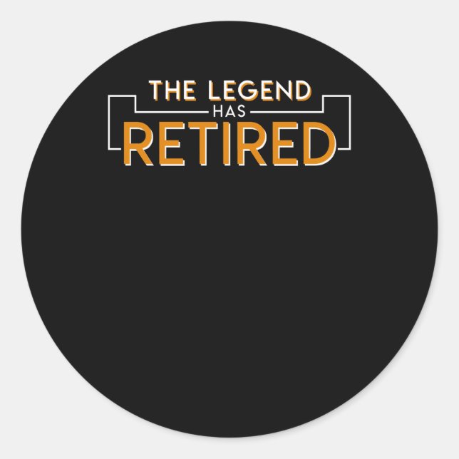 Sticker Rond La Légende A Retraité La Chemise De Retraite (Devant)