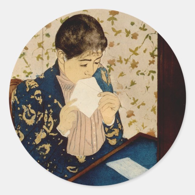 Sticker Rond La Lettre de Mary Cassatt (vers 1891) (Devant)