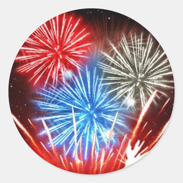 Sticker Rond La liberté de feux d'artifice n'est pas libre (Devant)