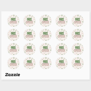 Sticker Rond La liberté d'expression est un droit humain