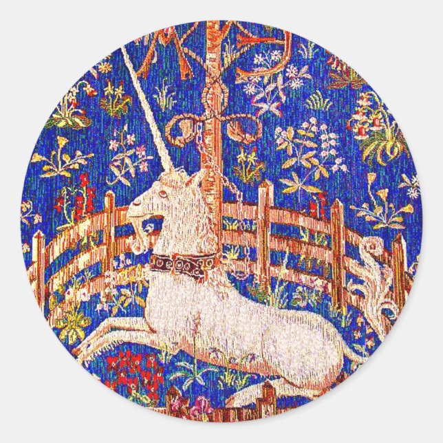 Sticker Rond "La licorne en captivité" (Devant)