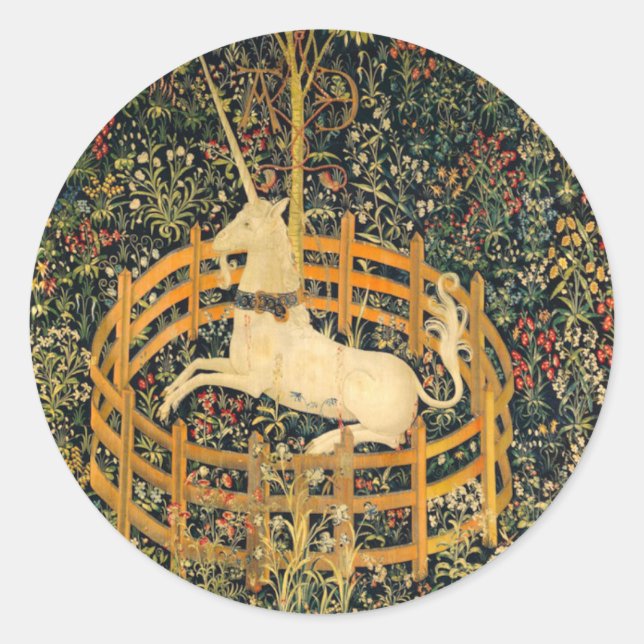 Sticker Rond La licorne en captivité (Devant)