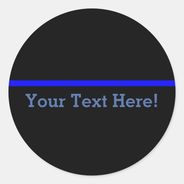 Sticker Rond La Ligne Bleue Mince Symbolique Personnalise Cela (Devant)