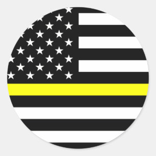 Sticker Rond La ligne mince drapeau d'or