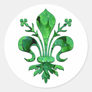 Sticker Rond La Lucky Fleur de lis de St. Patrick