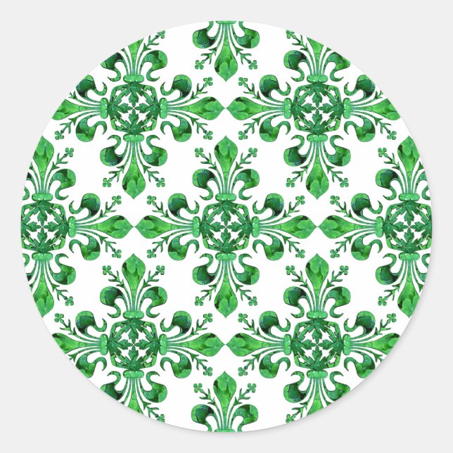 Sticker Rond La Lucky Fleur de lis de St. Patrick (Devant)