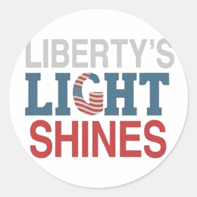 Sticker Rond La lumière de Liberty brille (Devant)