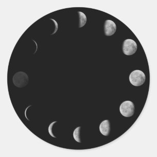 Sticker Rond La lune met l'autocollant en phase