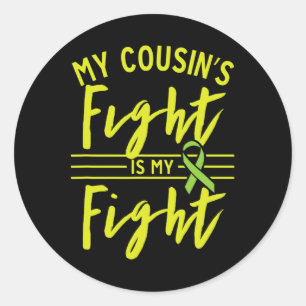 Sticker Rond La lutte de Cousin est ma lutte pour les maladies 