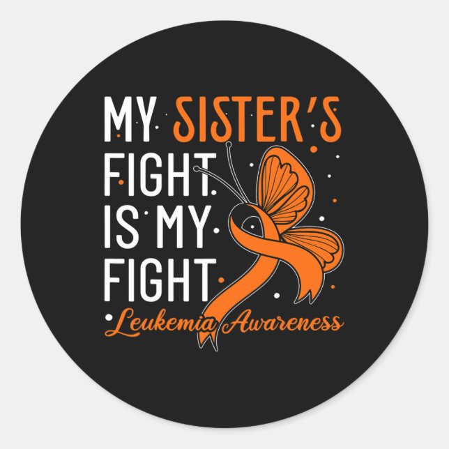 Sticker Rond La lutte de Soeur est ma lutte contre la leucémie  (Devant)