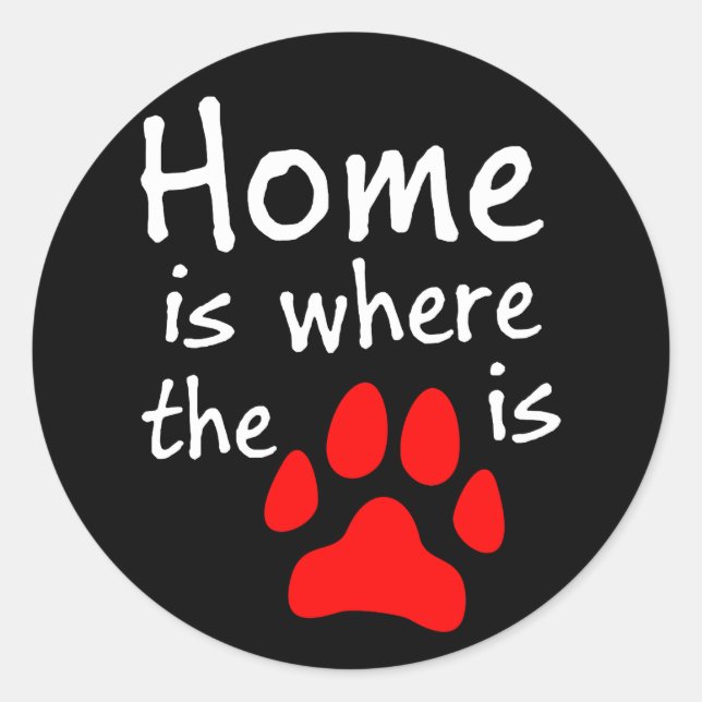 Sticker Rond La maison est l'endroit où se trouve l'empreinte d (Devant)