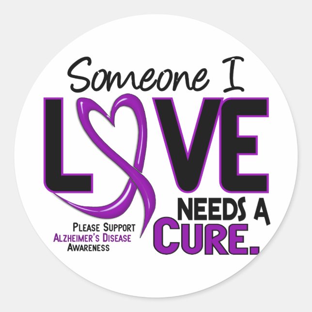 Sticker Rond La maladie d'Alzheimer A BESOIN D'UN TRAITEMENT 2 (Devant)