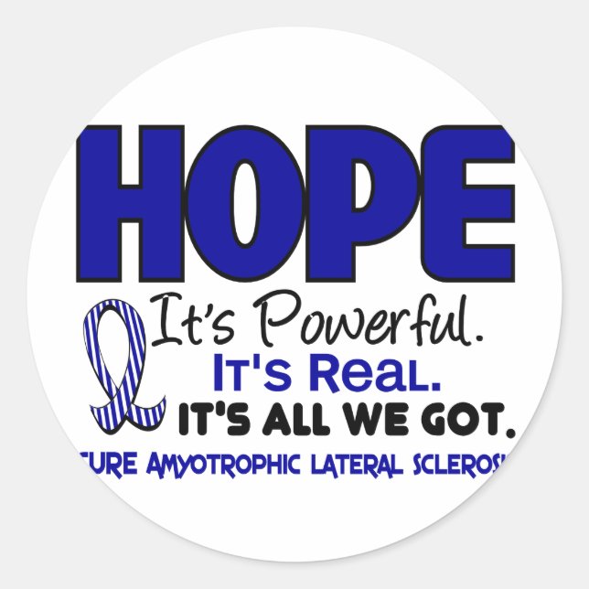Sticker Rond La maladie de ALS Lou Gehrig HOPE 1 (Devant)