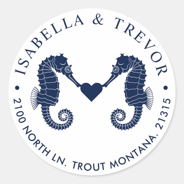 Sticker Rond La Marée de l'amour | Adresse de retour blanc à ch (Devant)