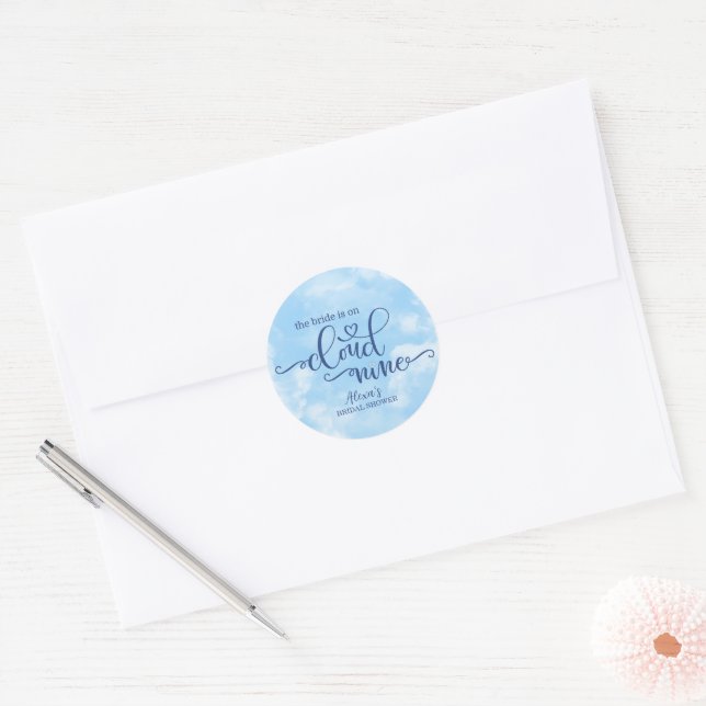 Sticker Rond La mariée est au septième ciel  (Enveloppe)