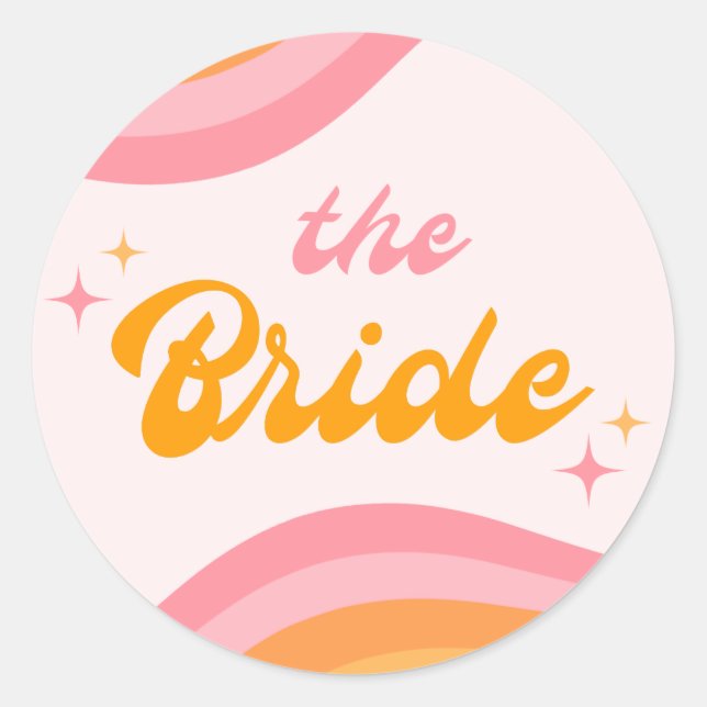 Sticker Rond La mariée Super rose et orange (Devant)