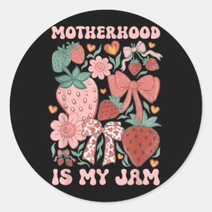 Sticker Rond La maternité est Jam Boho fraise Graphique Mamans