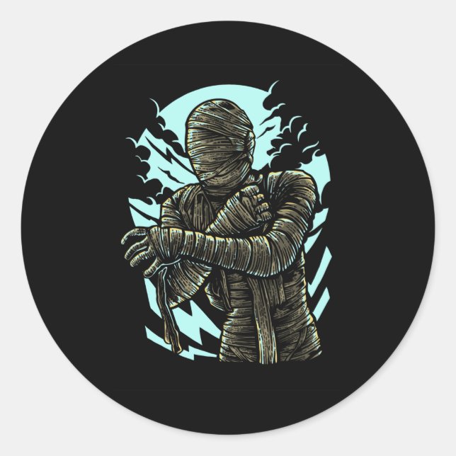Sticker Rond La momie (Devant)