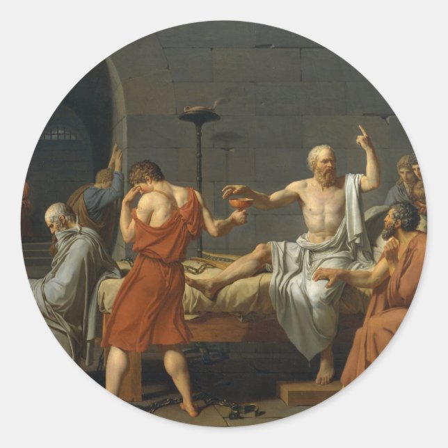 Sticker Rond La Mort De Socrate (Devant)