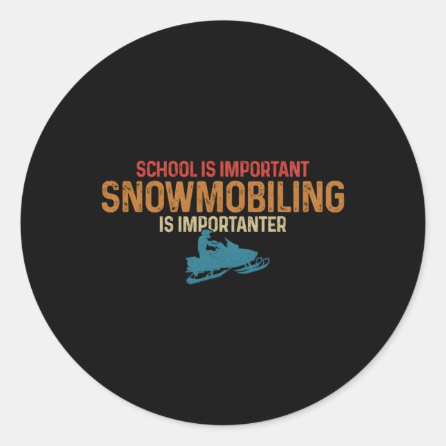 Sticker Rond La Motoneige Est Importante Motoneige (Devant)