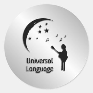 Sticker Rond La musique dans la langue universelle