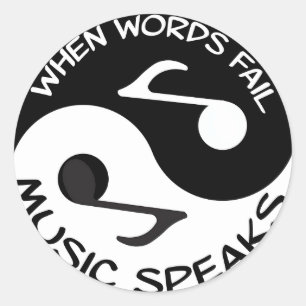 Sticker Rond La musique parle autour du décalque