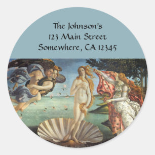 Sticker Rond La naissance de Vénus par Sandro Botticelli