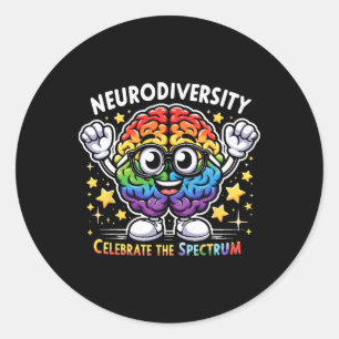 Sticker Rond La Neurodiversité Célèbre Le Spectre De L'Autisme
