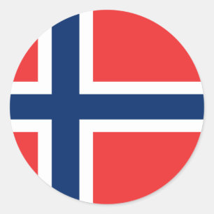 Sticker Rond La Norvège, drapeau